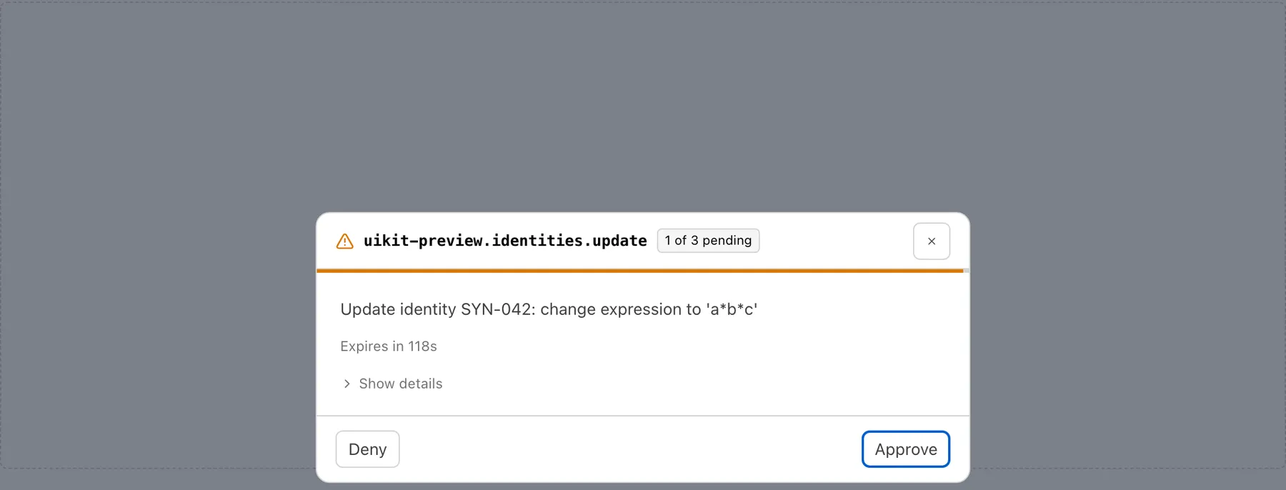 The approval dialog with several tool calls queued behind the current one, each waiting for an explicit decision